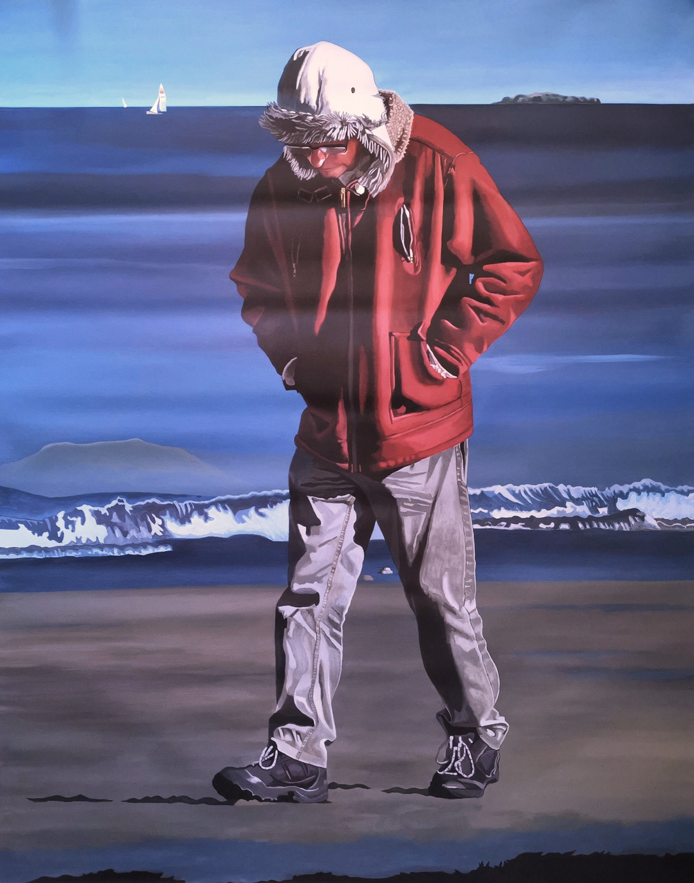 Antoine Denain, Le paumé de Belle-île, acrylique sur toile, 146/114cm, 2017