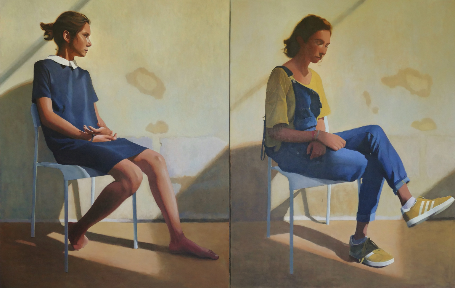 Antoine Denain, Jeanne et Sabine, diptyque 146/228cm, acrylique sur toiles, 2018